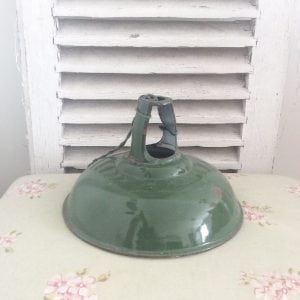 Beautiful old industrial enamel light shade