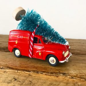 Vintage Southern Gas Van with bottle brush tree