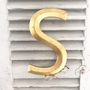 Lovely gold reclaimed pub letter (S)