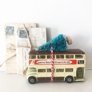 Beautiful vintage toy bus Christmas decoration