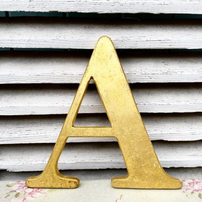 Wonderful gold reclaimed pub letter A (20cm)