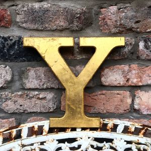 Large gold reclaimed pub letter (Y)